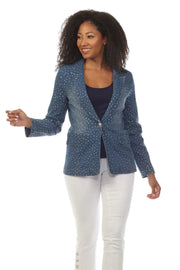 A.Z.I. Denim Blazer with Stones  (Z13356)( Indigo)