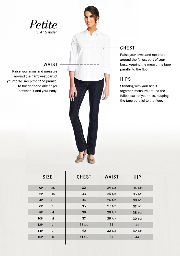 Petite size chart every petite girl should understand  Petite size chart, Petite  size, Petite clothing stores